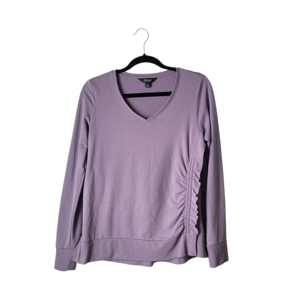 Simply Vera Vera Wang Lavender Ruffle Terrycloth Ruffle Sweatshirt - Picture 1 of 8